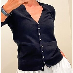 J.Crew black 100% cashmere fitted cardigan size XS NWT